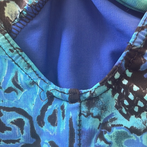 Miraclesuit One Piece Swimsuit padded cups Blue Shimmer Off the Scales sz 10 - Picture 9 of 9